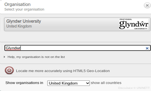 screenshot eduroam website